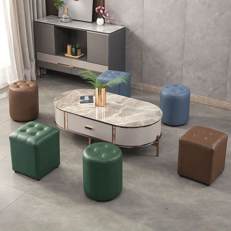 Modern Orange Pouf Water Resistant Round Pouf for Living Room Clearhalo 'furn' 'furn_ottomans_poufs' 'Furniture' 'Living Room Furniture' 'Ottomans & Poufs' 'ottomans_poufs' 7346530