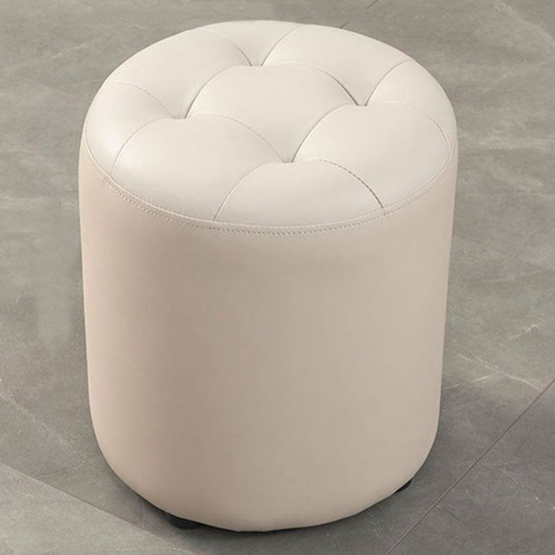 Modern Orange Pouf Water Resistant Round Pouf for Living Room Light Gray 1 Piece Clearhalo 'furn' 'furn_ottomans_poufs' 'Furniture' 'Living Room Furniture' 'Ottomans & Poufs' 'ottomans_poufs' 7346531
