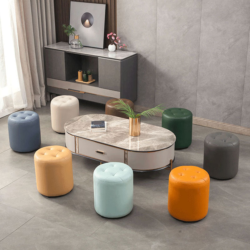 Modern Orange Pouf Water Resistant Round Pouf for Living Room Clearhalo 'furn' 'furn_ottomans_poufs' 'Furniture' 'Living Room Furniture' 'Ottomans & Poufs' 'ottomans_poufs' 7346532