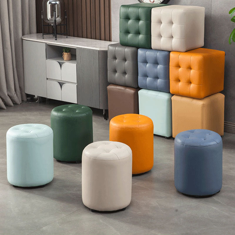 Modern Orange Pouf Water Resistant Round Pouf for Living Room Clearhalo 'furn' 'furn_ottomans_poufs' 'Furniture' 'Living Room Furniture' 'Ottomans & Poufs' 'ottomans_poufs' 7346534