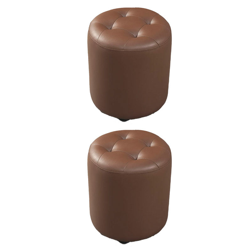 Modern Orange Pouf Water Resistant Round Pouf for Living Room Coffee 2 Piece Set Clearhalo 'furn' 'furn_ottomans_poufs' 'Furniture' 'Living Room Furniture' 'Ottomans & Poufs' 'ottomans_poufs' 7346543