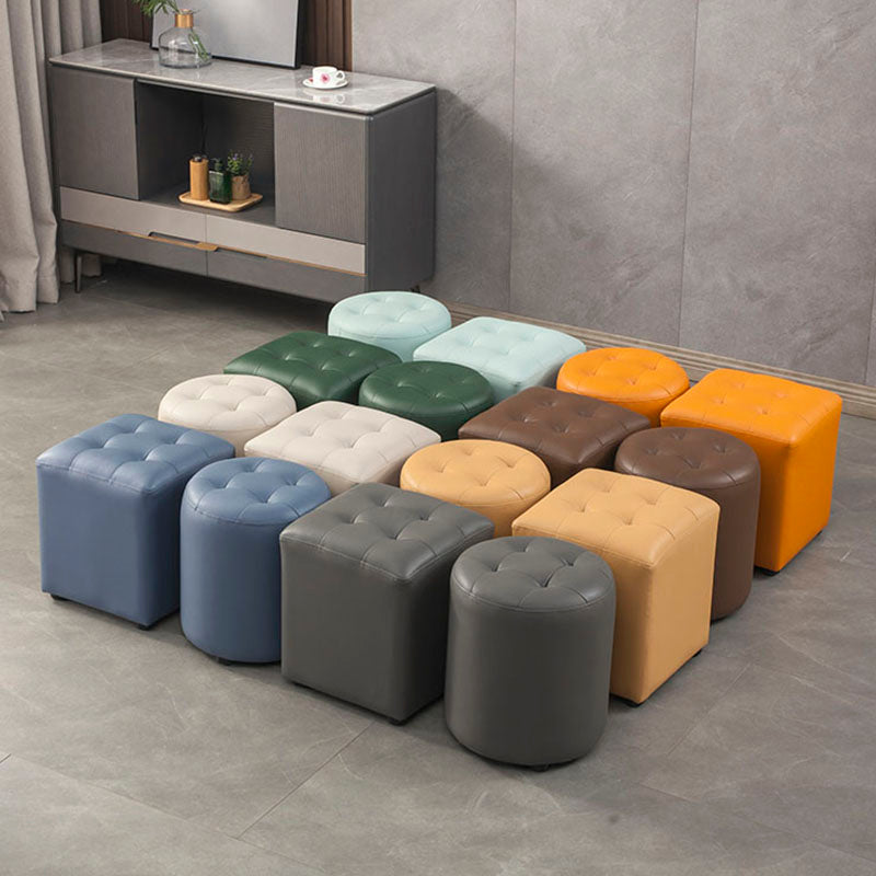 Modern Orange Pouf Water Resistant Round Pouf for Living Room Clearhalo 'furn' 'furn_ottomans_poufs' 'Furniture' 'Living Room Furniture' 'Ottomans & Poufs' 'ottomans_poufs' 7346545