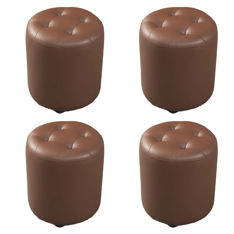 Modern Orange Pouf Water Resistant Round Pouf for Living Room Coffee 4 Piece Set Clearhalo 'furn' 'furn_ottomans_poufs' 'Furniture' 'Living Room Furniture' 'Ottomans & Poufs' 'ottomans_poufs' 7346546