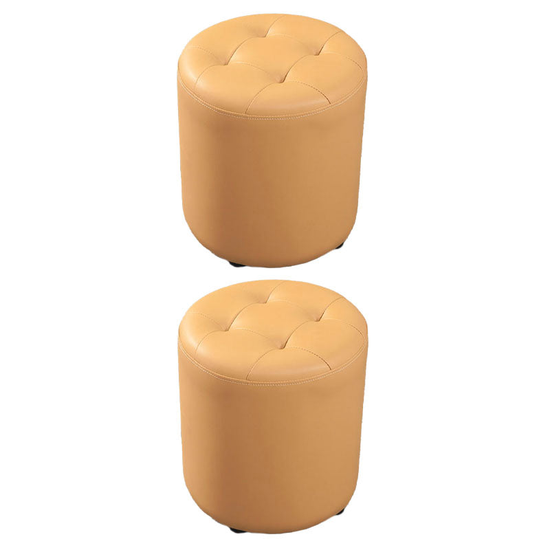 Modern Orange Pouf Water Resistant Round Pouf for Living Room Beige 2 Piece Set Clearhalo 'furn' 'furn_ottomans_poufs' 'Furniture' 'Living Room Furniture' 'Ottomans & Poufs' 'ottomans_poufs' 7346547