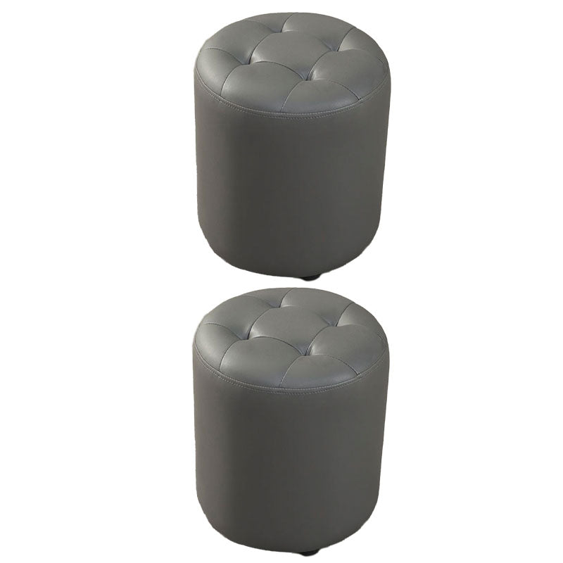 Modern Orange Pouf Water Resistant Round Pouf for Living Room Dark Gray 2 Piece Set Clearhalo 'furn' 'furn_ottomans_poufs' 'Furniture' 'Living Room Furniture' 'Ottomans & Poufs' 'ottomans_poufs' 7346551