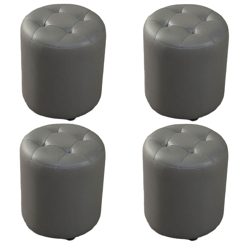 Modern Orange Pouf Water Resistant Round Pouf for Living Room Dark Gray 4 Piece Set Clearhalo 'furn' 'furn_ottomans_poufs' 'Furniture' 'Living Room Furniture' 'Ottomans & Poufs' 'ottomans_poufs' 7346552