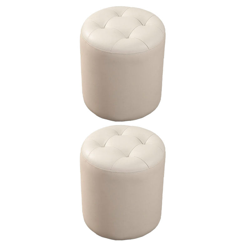 Modern Orange Pouf Water Resistant Round Pouf for Living Room Light Gray 2 Piece Set Clearhalo 'furn' 'furn_ottomans_poufs' 'Furniture' 'Living Room Furniture' 'Ottomans & Poufs' 'ottomans_poufs' 7346553