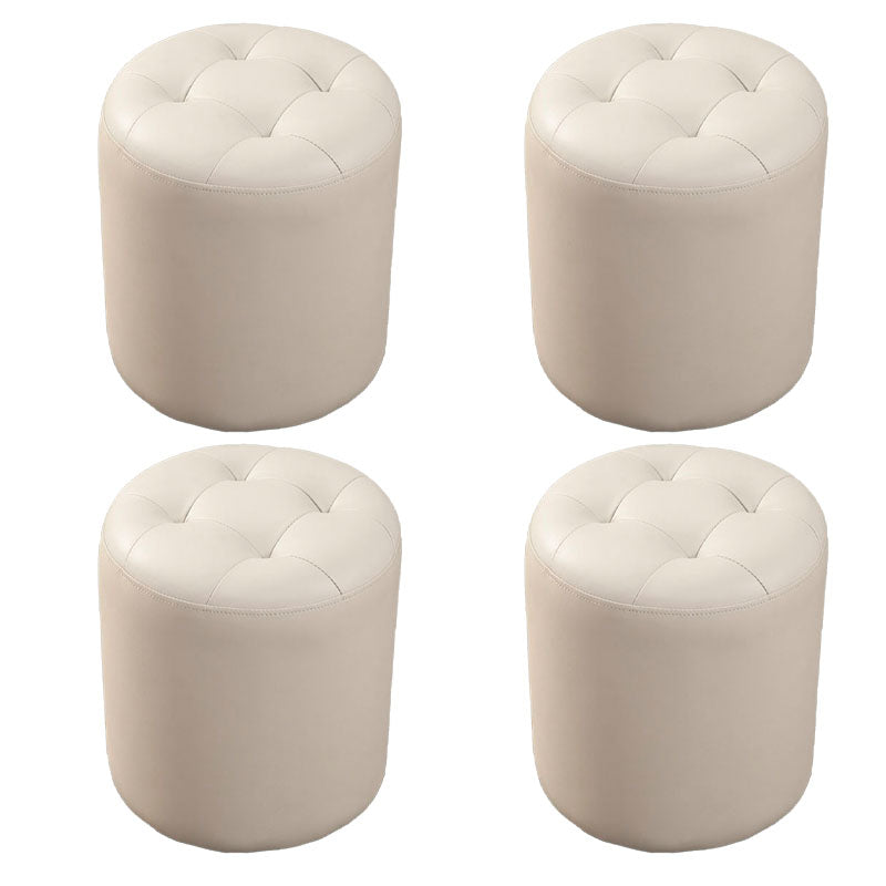 Modern Orange Pouf Water Resistant Round Pouf for Living Room Light Gray 4 Piece Set Clearhalo 'furn' 'furn_ottomans_poufs' 'Furniture' 'Living Room Furniture' 'Ottomans & Poufs' 'ottomans_poufs' 7346554