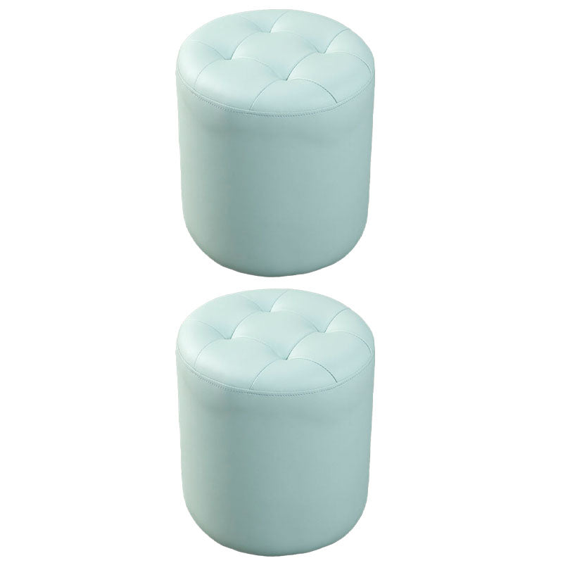 Modern Orange Pouf Water Resistant Round Pouf for Living Room Light Blue 2 Piece Set Clearhalo 'furn' 'furn_ottomans_poufs' 'Furniture' 'Living Room Furniture' 'Ottomans & Poufs' 'ottomans_poufs' 7346555
