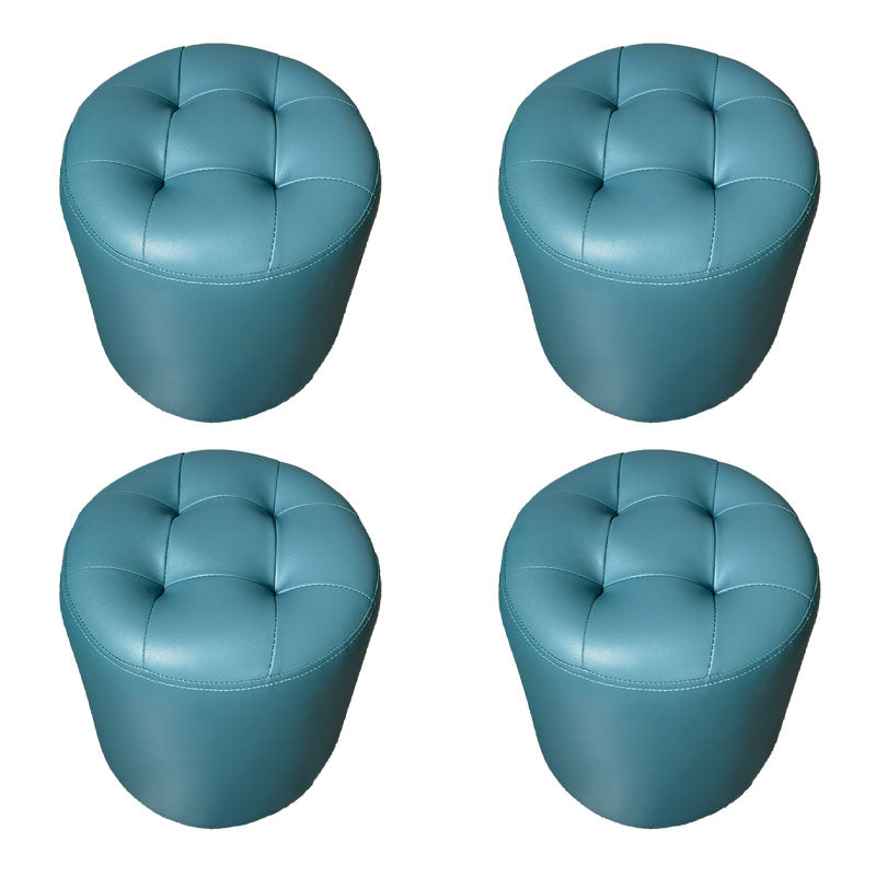 Modern Orange Pouf Water Resistant Round Pouf for Living Room Peacock Blue 4 Piece Set Clearhalo 'furn' 'furn_ottomans_poufs' 'Furniture' 'Living Room Furniture' 'Ottomans & Poufs' 'ottomans_poufs' 7346558