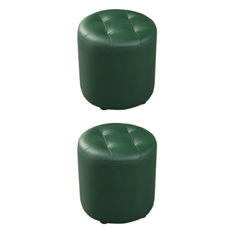 Modern Orange Pouf Water Resistant Round Pouf for Living Room Blackish Green 2 Piece Set Clearhalo 'furn' 'furn_ottomans_poufs' 'Furniture' 'Living Room Furniture' 'Ottomans & Poufs' 'ottomans_poufs' 7346559