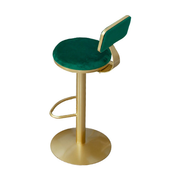 Armless Bar Stools Adjustable Height Swivel Dining Stools with Metal Base Green 1 Piece Clearhalo 'Bar Furniture' 'Bar Stools' 'bar_stools' 'furn' 'furn_bar_stools' 'Furniture' 'Kitchen & Dining Furniture' 7347379