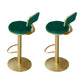 Armless Bar Stools Adjustable Height Swivel Dining Stools with Metal Base Green 2 Piece Set Clearhalo 'Bar Furniture' 'Bar Stools' 'bar_stools' 'furn' 'furn_bar_stools' 'Furniture' 'Kitchen & Dining Furniture' 7347381