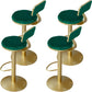 Armless Bar Stools Adjustable Height Swivel Dining Stools with Metal Base Green 4 Piece Set Clearhalo 'Bar Furniture' 'Bar Stools' 'bar_stools' 'furn' 'furn_bar_stools' 'Furniture' 'Kitchen & Dining Furniture' 7347383