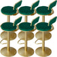 Armless Bar Stools Adjustable Height Swivel Dining Stools with Metal Base Green 6 Piece Set Clearhalo 'Bar Furniture' 'Bar Stools' 'bar_stools' 'furn' 'furn_bar_stools' 'Furniture' 'Kitchen & Dining Furniture' 7347386