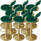 Armless Bar Stools Adjustable Height Swivel Dining Stools with Metal Base Green 8 Piece Set Clearhalo 'Bar Furniture' 'Bar Stools' 'bar_stools' 'furn' 'furn_bar_stools' 'Furniture' 'Kitchen & Dining Furniture' 7347387