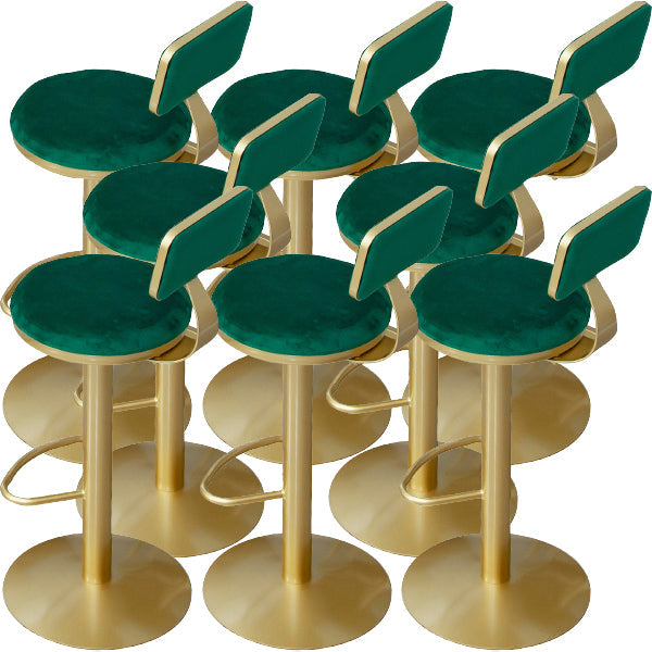 Armless Bar Stools Adjustable Height Swivel Dining Stools with Metal Base Green 8 Piece Set Clearhalo 'Bar Furniture' 'Bar Stools' 'bar_stools' 'furn' 'furn_bar_stools' 'Furniture' 'Kitchen & Dining Furniture' 7347387
