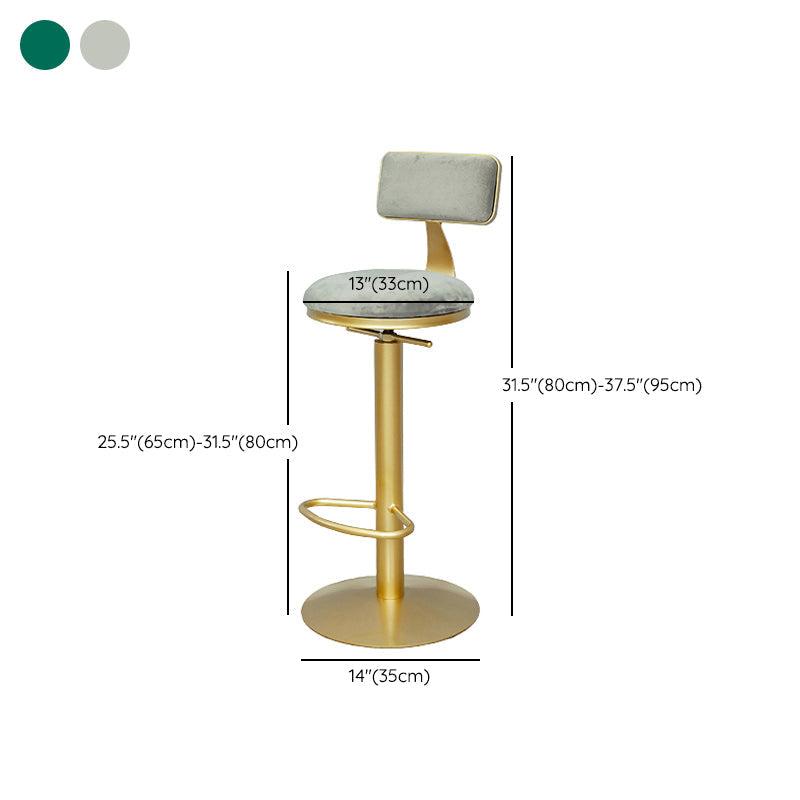 Armless Bar Stools Adjustable Height Swivel Dining Stools with Metal Base Clearhalo 'Bar Furniture' 'Bar Stools' 'bar_stools' 'furn' 'furn_bar_stools' 'Furniture' 'Kitchen & Dining Furniture' 7347389