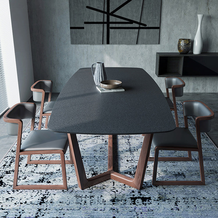 Binnendinettetafel met houten onderstel Moderne eettafel voor thuis