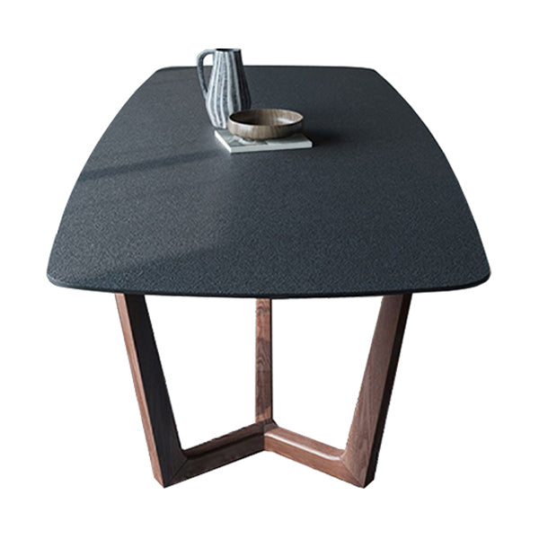 Binnendinettetafel met houten onderstel Moderne eettafel voor thuis