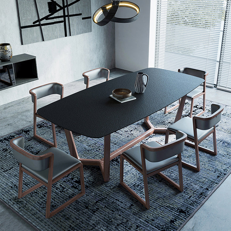 Binnendinettetafel met houten onderstel Moderne eettafel voor thuis