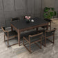Stone Top Dinette Table with Ash Wood Legs Black Indoor Dining Table Clearhalo 'Dining Tables & Seating' 'Dining Tables' 'dining_table' 'furn' 'furn_dining_table' 'Furniture' 'Kitchen & Dining Furniture' 7347404
