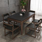 Stone Top Dinette Table with Ash Wood Legs Black Indoor Dining Table Clearhalo 'Dining Tables & Seating' 'Dining Tables' 'dining_table' 'furn' 'furn_dining_table' 'Furniture' 'Kitchen & Dining Furniture' 7347405