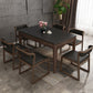 Stone Top Dinette Table with Ash Wood Legs Black Indoor Dining Table Clearhalo 'Dining Tables & Seating' 'Dining Tables' 'dining_table' 'furn' 'furn_dining_table' 'Furniture' 'Kitchen & Dining Furniture' 7347410