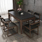 Stone Top Dinette Table with Ash Wood Legs Black Indoor Dining Table Clearhalo 'Dining Tables & Seating' 'Dining Tables' 'dining_table' 'furn' 'furn_dining_table' 'Furniture' 'Kitchen & Dining Furniture' 7347412
