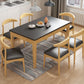 Contemporary Kitchen Dinner Table Rectangle Stone 4 Legs Dining Table Clearhalo 'Dining Tables & Seating' 'Dining Tables' 'dining_table' 'furn' 'furn_dining_table' 'Furniture' 'Kitchen & Dining Furniture' 7347416