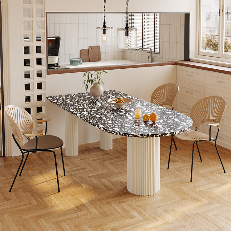 Free Form Contemporary Dining Table for Home Stone Dinette Table with 3 Legs Clearhalo 'Dining Tables & Seating' 'Dining Tables' 'dining_table' 'furn' 'furn_dining_table' 'Furniture' 'Kitchen & Dining Furniture' 7347433