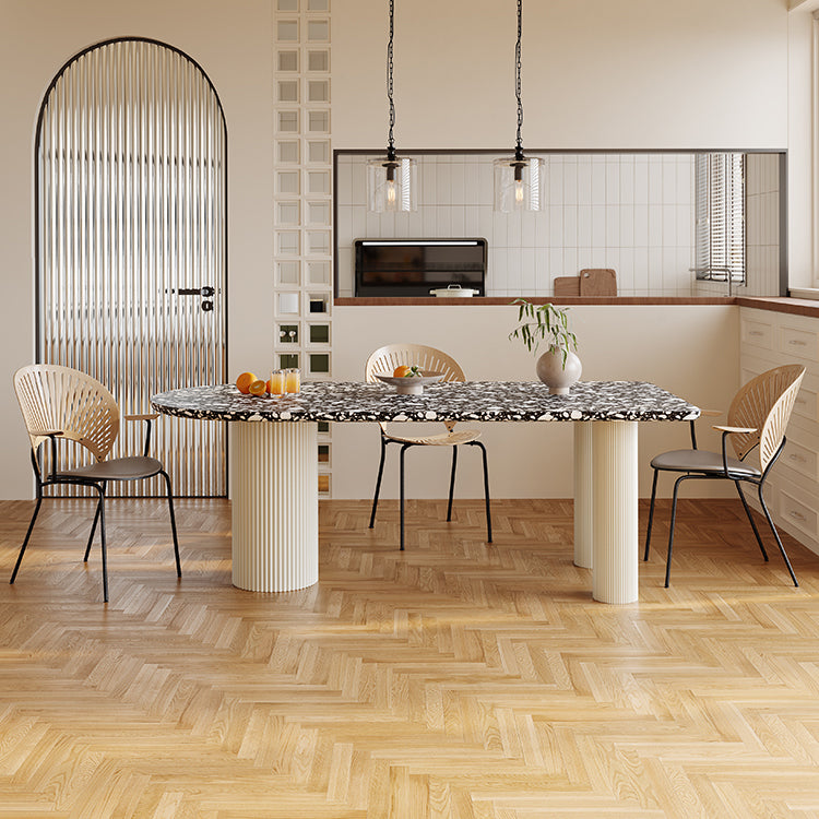 Free Form Contemporary Dining Table for Home Stone Dinette Table with 3 Legs Clearhalo 'Dining Tables & Seating' 'Dining Tables' 'dining_table' 'furn' 'furn_dining_table' 'Furniture' 'Kitchen & Dining Furniture' 7347434