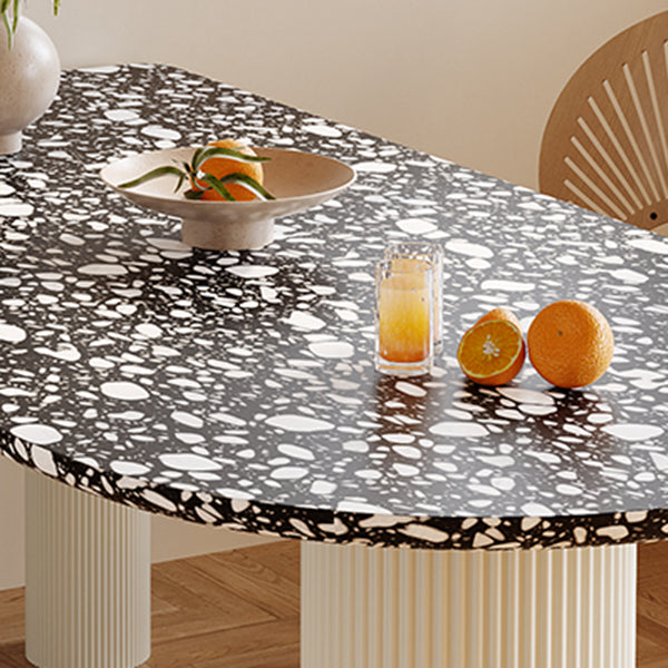 Free Form Contemporary Dining Table for Home Stone Dinette Table with 3 Legs Clearhalo 'Dining Tables & Seating' 'Dining Tables' 'dining_table' 'furn' 'furn_dining_table' 'Furniture' 'Kitchen & Dining Furniture' 7347437