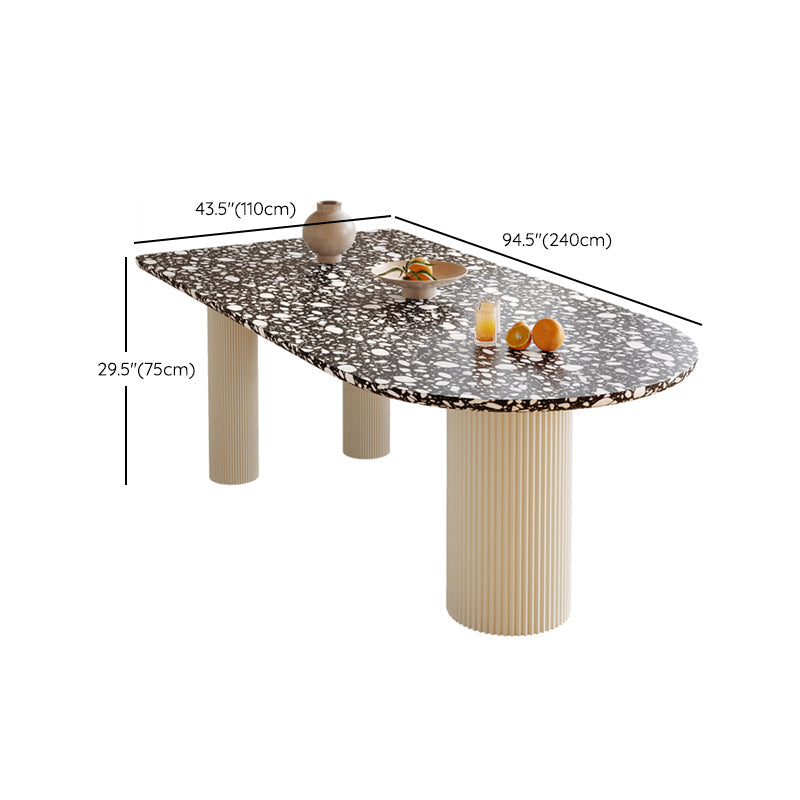 Free Form Contemporary Dining Table for Home Stone Dinette Table with 3 Legs Clearhalo 'Dining Tables & Seating' 'Dining Tables' 'dining_table' 'furn' 'furn_dining_table' 'Furniture' 'Kitchen & Dining Furniture' 7347447
