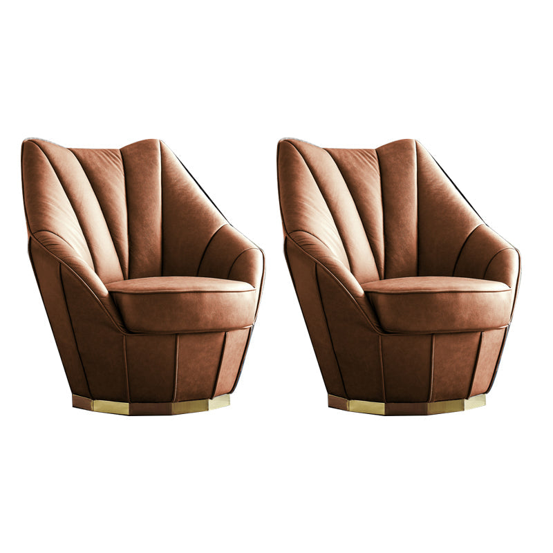 Sloped Arms Side Chair Arms Included Lounge Chair for Living Room Orange Tech Cloth 2 Piece Set Clearhalo 'Accent Chairs' 'accent_chairs' 'Chairs & Seating' 'furn' 'furn_accent_chairs' 'Furniture' 'Living Room Furniture' 7347552