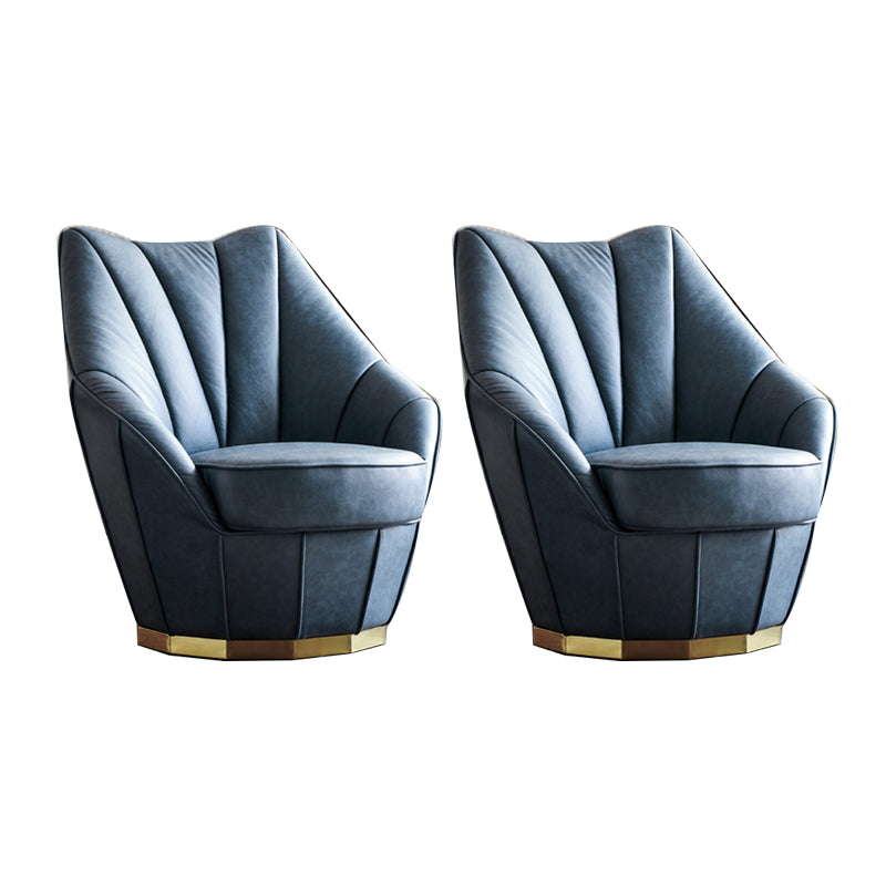 Sloped Arms Side Chair Arms Included Lounge Chair for Living Room Blue Tech Cloth 2 Piece Set Clearhalo 'Accent Chairs' 'accent_chairs' 'Chairs & Seating' 'furn' 'furn_accent_chairs' 'Furniture' 'Living Room Furniture' 7347556