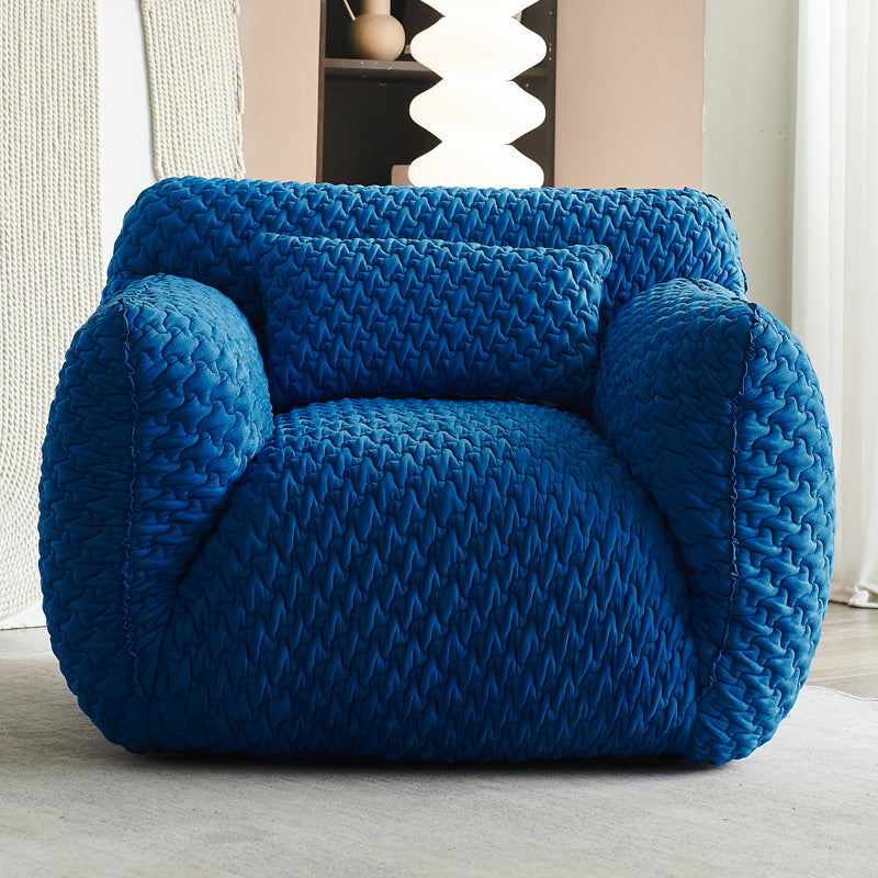 Polyester Twill Side Chair Arms Included Lounge Chair for Living Room Blue Twill 1 Piece Clearhalo 'Accent Chairs' 'accent_chairs' 'Chairs & Seating' 'furn' 'furn_accent_chairs' 'Furniture' 'Living Room Furniture' 7347566