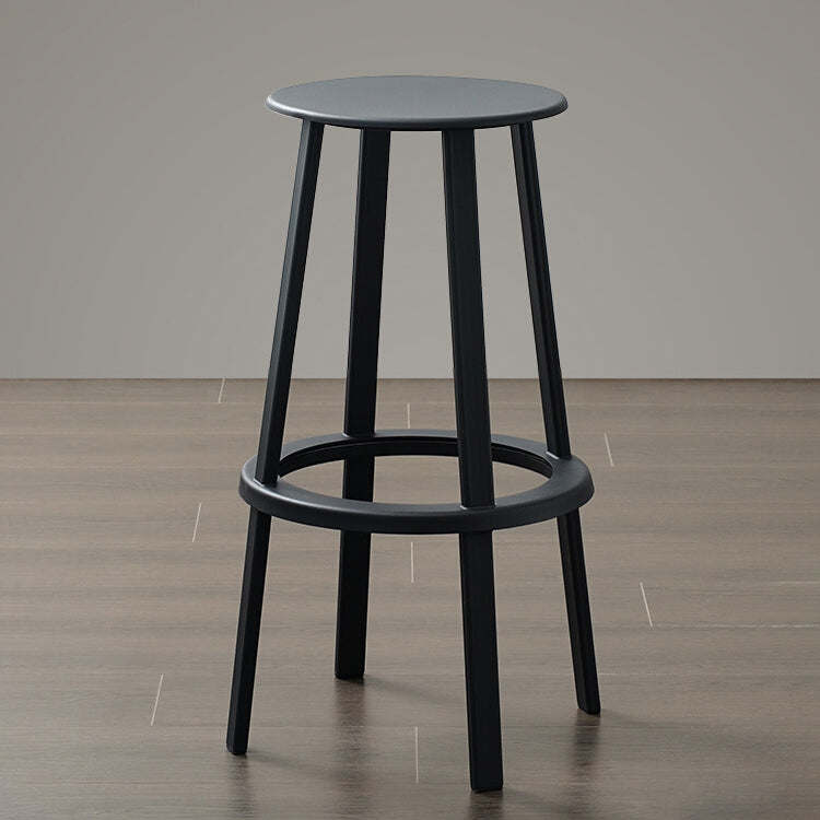 Modern Rotatable Backless Counter Stool Iron Cafe Bar Stool with Pedal Clearhalo 'Bar Furniture' 'Bar Stools' 'bar_stools' 'furn' 'furn_bar_stools' 'Furniture' 'Kitchen & Dining Furniture' 7347826