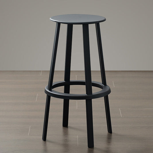 Modern Rotatable Backless Counter Stool Iron Cafe Bar Stool with Pedal
