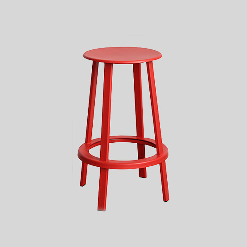 Modern Rotatable Backless Counter Stool Iron Cafe Bar Stool with Pedal Red 1 Piece Counter Stool(26"H) Clearhalo 'Bar Furniture' 'Bar Stools' 'bar_stools' 'furn' 'furn_bar_stools' 'Furniture' 'Kitchen & Dining Furniture' 7347827