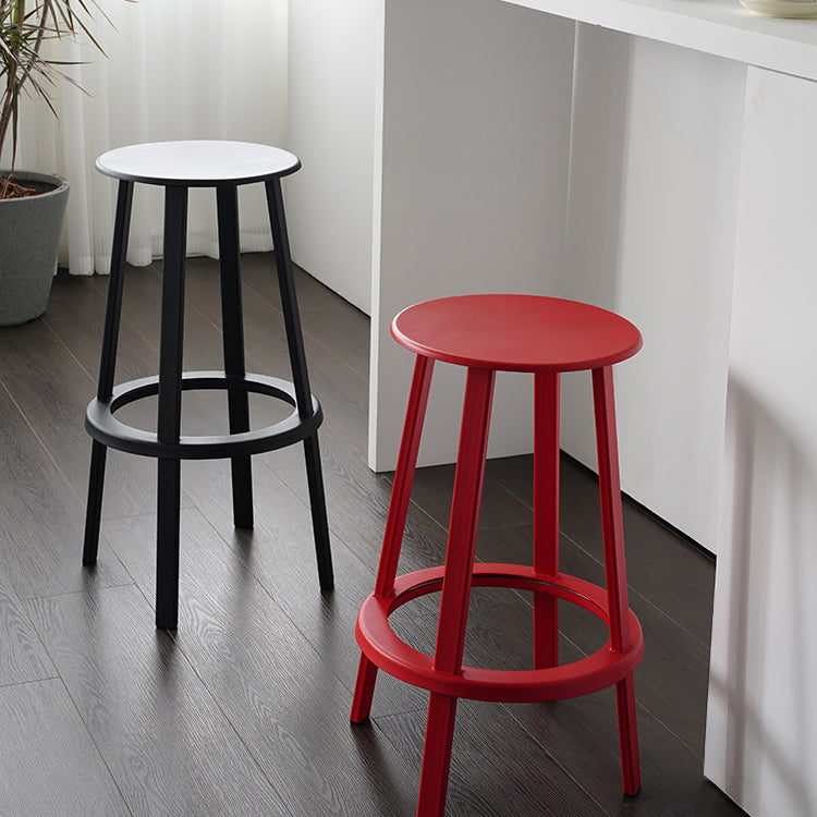 Modern Rotatable Backless Counter Stool Iron Cafe Bar Stool with Pedal Clearhalo 'Bar Furniture' 'Bar Stools' 'bar_stools' 'furn' 'furn_bar_stools' 'Furniture' 'Kitchen & Dining Furniture' 7347828