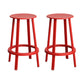 Modern Rotatable Backless Counter Stool Iron Cafe Bar Stool with Pedal Red 2 Piece Set Counter Stool(26"H) Clearhalo 'Bar Furniture' 'Bar Stools' 'bar_stools' 'furn' 'furn_bar_stools' 'Furniture' 'Kitchen & Dining Furniture' 7347829
