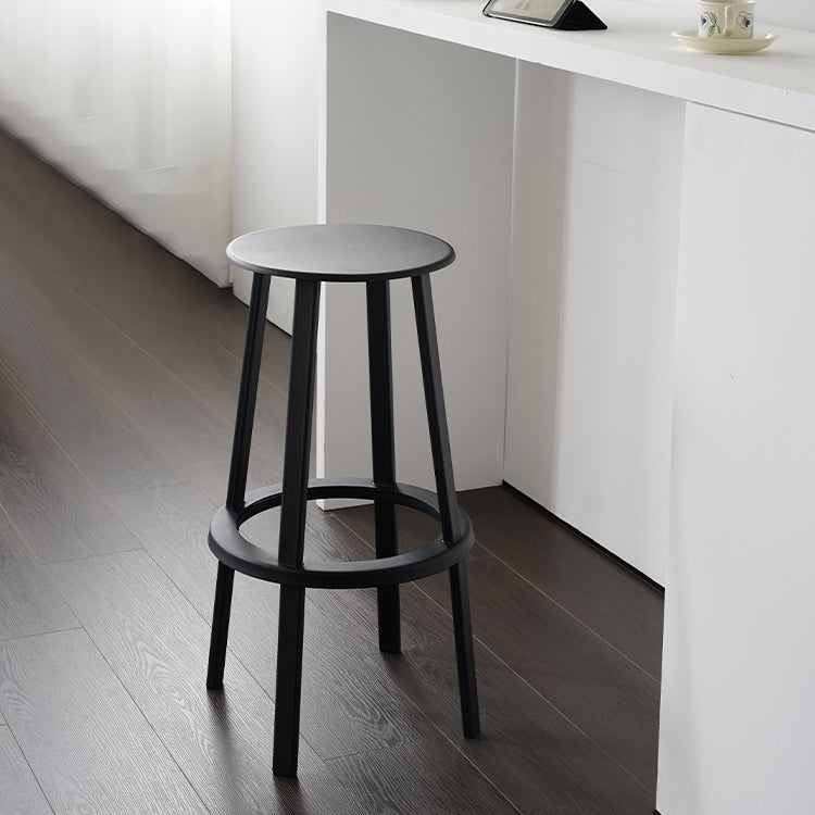 Modern Rotatable Backless Counter Stool Iron Cafe Bar Stool with Pedal Clearhalo 'Bar Furniture' 'Bar Stools' 'bar_stools' 'furn' 'furn_bar_stools' 'Furniture' 'Kitchen & Dining Furniture' 7347831