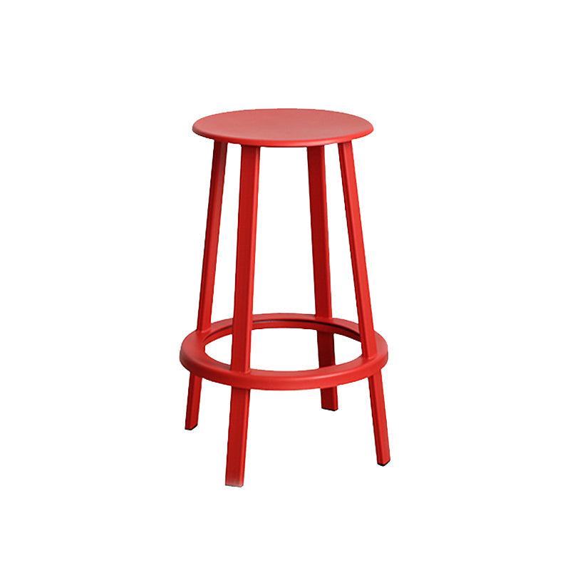 Modern Rotatable Backless Counter Stool Iron Cafe Bar Stool with Pedal Clearhalo 'Bar Furniture' 'Bar Stools' 'bar_stools' 'furn' 'furn_bar_stools' 'Furniture' 'Kitchen & Dining Furniture' 7347834