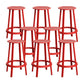 Modern Rotatable Backless Counter Stool Iron Cafe Bar Stool with Pedal Red 8 Piece Set Counter Stool(26"H) Clearhalo 'Bar Furniture' 'Bar Stools' 'bar_stools' 'furn' 'furn_bar_stools' 'Furniture' 'Kitchen & Dining Furniture' 7347835
