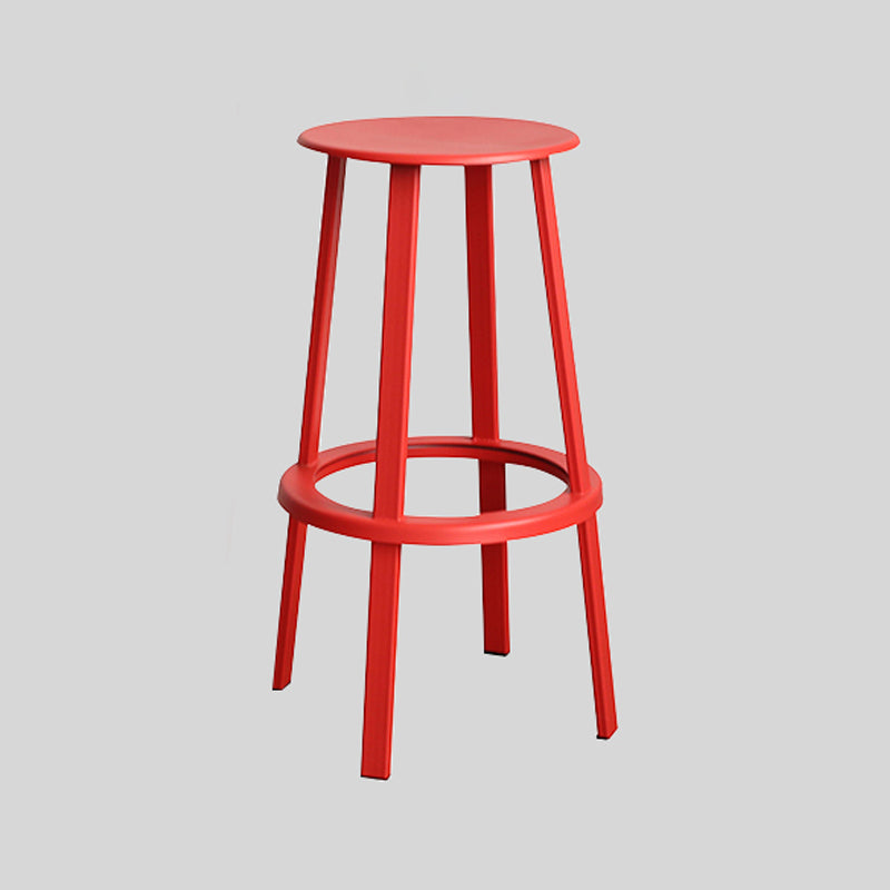 Modern Rotatable Backless Counter Stool Iron Cafe Bar Stool with Pedal Red 1 Piece Bar Stool(30"H) Clearhalo 'Bar Furniture' 'Bar Stools' 'bar_stools' 'furn' 'furn_bar_stools' 'Furniture' 'Kitchen & Dining Furniture' 7347837