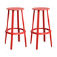 Modern Rotatable Backless Counter Stool Iron Cafe Bar Stool with Pedal Red 2 Piece Set Bar Stool(30"H) Clearhalo 'Bar Furniture' 'Bar Stools' 'bar_stools' 'furn' 'furn_bar_stools' 'Furniture' 'Kitchen & Dining Furniture' 7347839