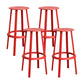 Modern Rotatable Backless Counter Stool Iron Cafe Bar Stool with Pedal Red 4 Piece Set Bar Stool(30"H) Clearhalo 'Bar Furniture' 'Bar Stools' 'bar_stools' 'furn' 'furn_bar_stools' 'Furniture' 'Kitchen & Dining Furniture' 7347841
