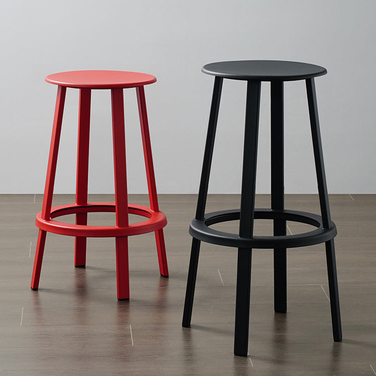 Modern Rotatable Backless Counter Stool Iron Cafe Bar Stool with Pedal Clearhalo 'Bar Furniture' 'Bar Stools' 'bar_stools' 'furn' 'furn_bar_stools' 'Furniture' 'Kitchen & Dining Furniture' 7347843