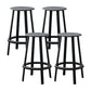 Modern Rotatable Backless Counter Stool Iron Cafe Bar Stool with Pedal Black 4 Piece Set Counter Stool(26"H) Clearhalo 'Bar Furniture' 'Bar Stools' 'bar_stools' 'furn' 'furn_bar_stools' 'Furniture' 'Kitchen & Dining Furniture' 7347848